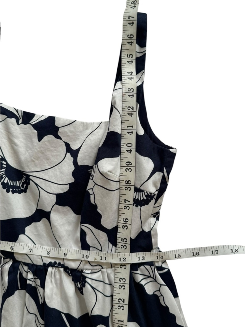 Boden Floral Navy and White Square Neck Maxi Dress Size 4US - Picture 6 of 9